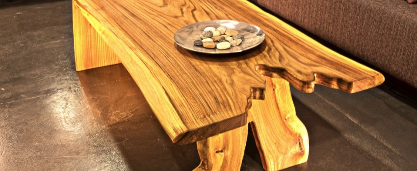 Boomstam salontafel van Iepenhout